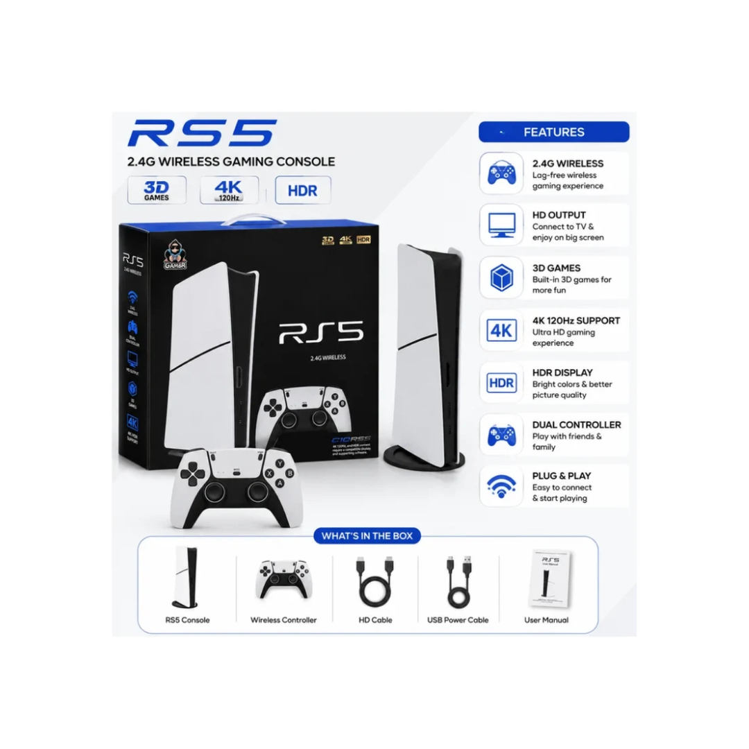 GAMBR PS5 Style 2.4G Wireless TV Gaming Console with Controller
