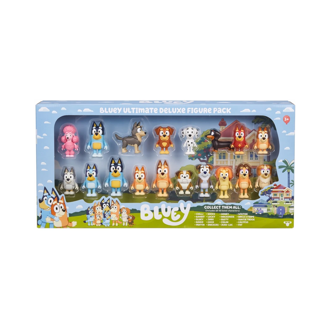 Bluey Family & Friends Figurines Set – 14 Pieces, Kids Toys for Ages 3+