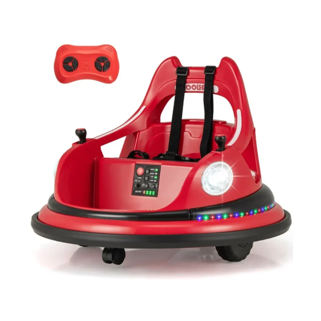 EMotorad Formula Fun Dash Car 12V Electric Bumper Car for Kids – Rechargeable Ride-On Car Red