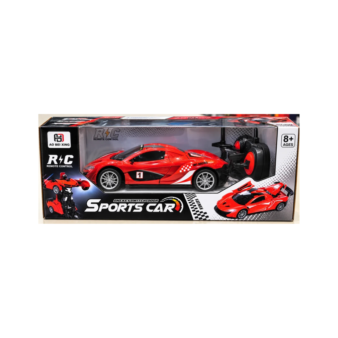 Sports Car Remote Control Remote Control Toy with One-Key Switch Door, Transforming Design & Racing Style, Assorted Color, 8 Years+