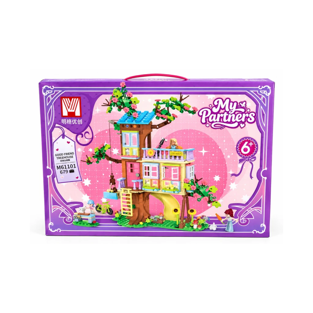 My Partners Treehouse Building Blocks Set with Dolls, Slide & Swing – 3+ Years