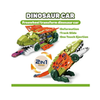 Dino Parking Lot 2-in-1 Transforming Dinosaur Car Carrier Truck Playset with Alloy Cars