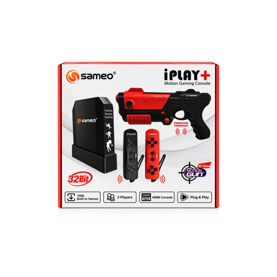 Sameo iPlay+ Motion Gaming Console – 1056 Built-in Games Motion Gun 2 Player | HDMI