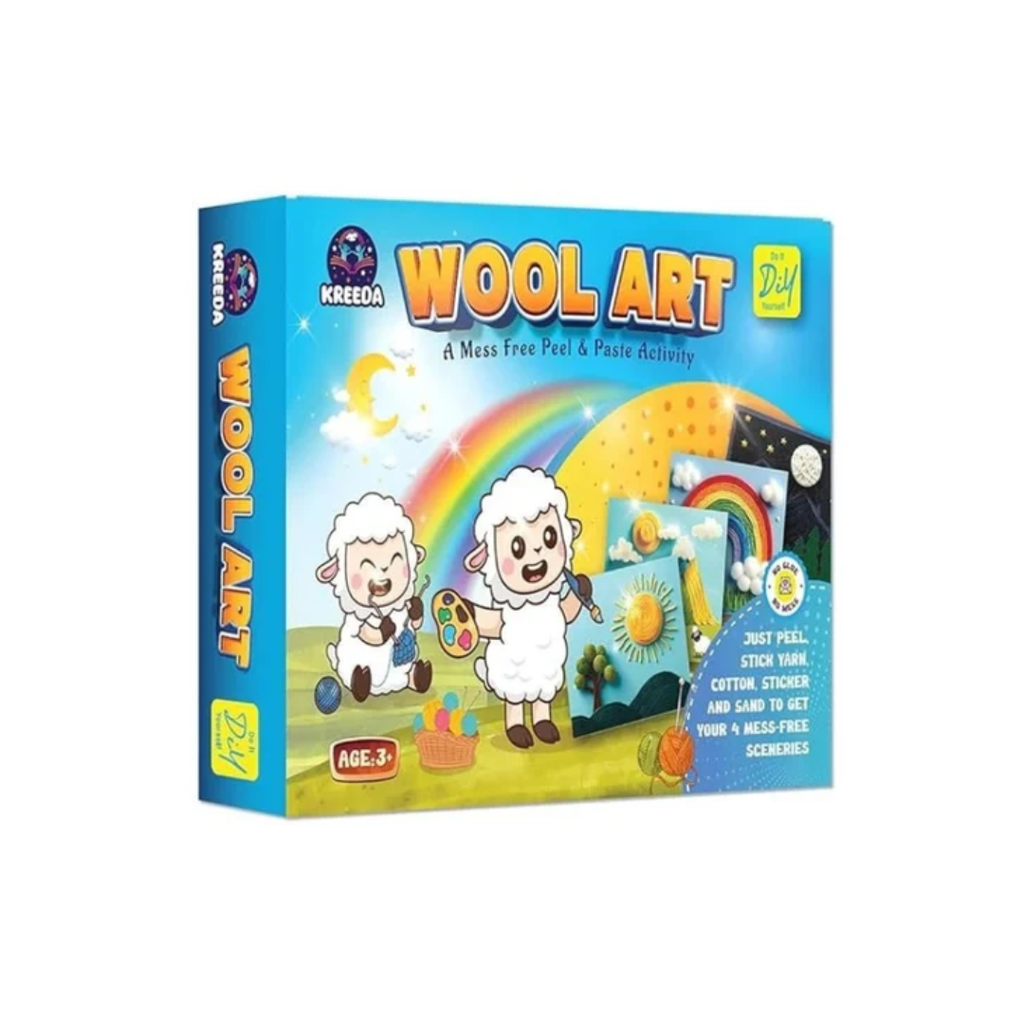 Kreeda Sand Art & Wool Art DIY Mess Free Craft Kit