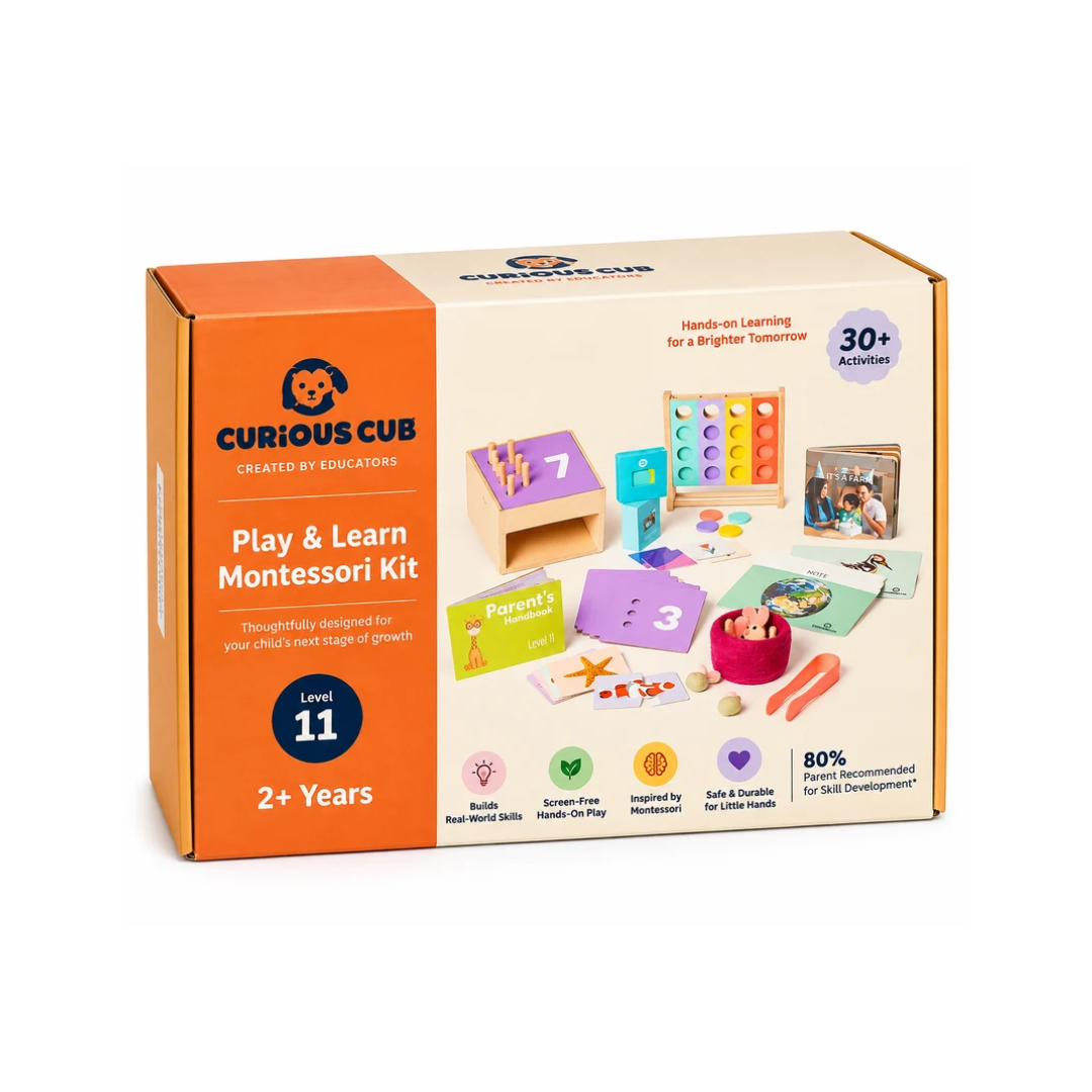 Curious Cub Play & Learn Montessori Kit – Level 11 | Montessori Learning Kit for Toddlers