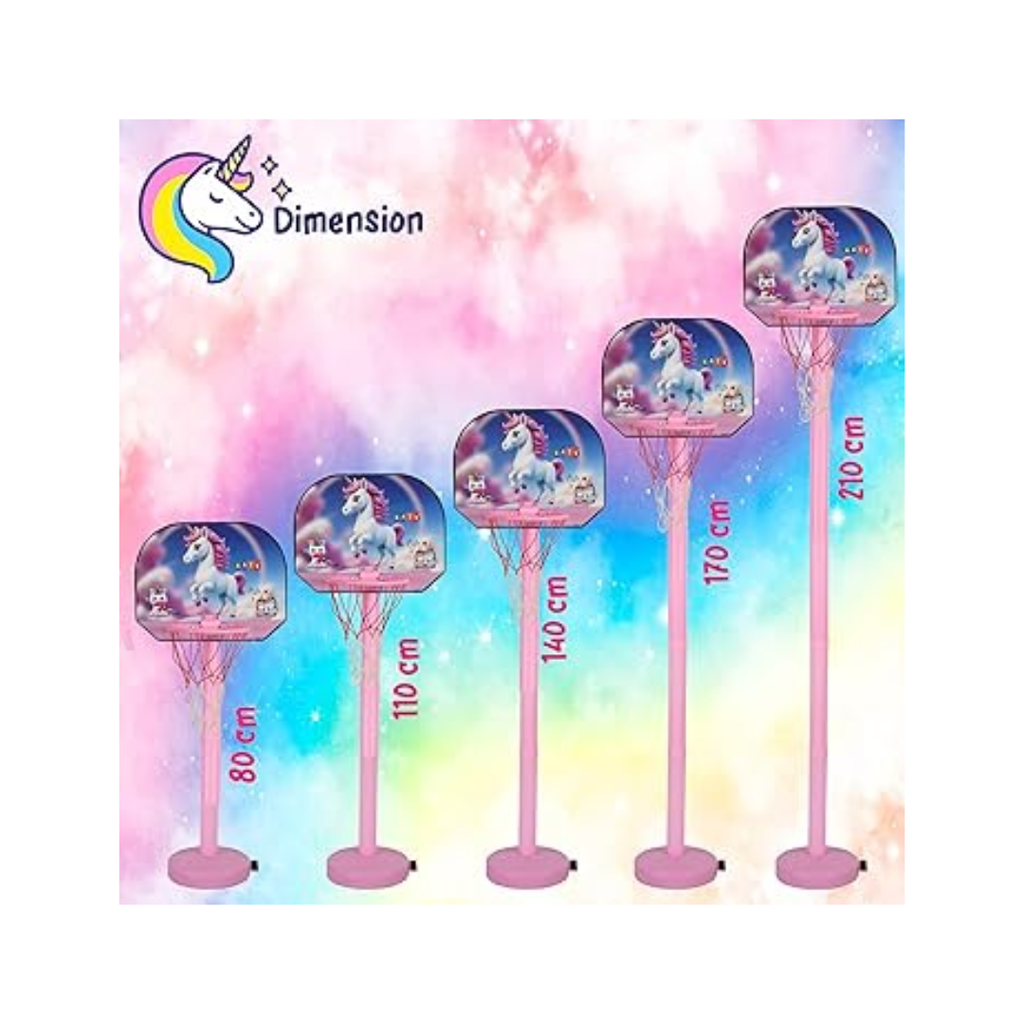 Simarr Kats Unicorn Adjustable Basketball Set For Kids