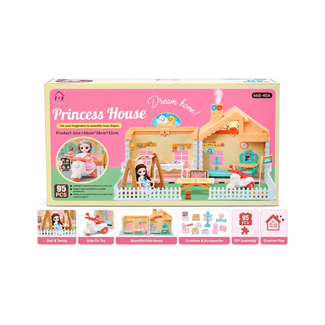Princess House Dream Home Building Set 95 Pcs – Doll House Construction Toy