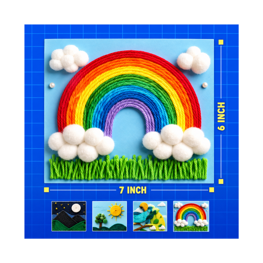 Kreeda Sand Art & Wool Art DIY Mess Free Craft Kit