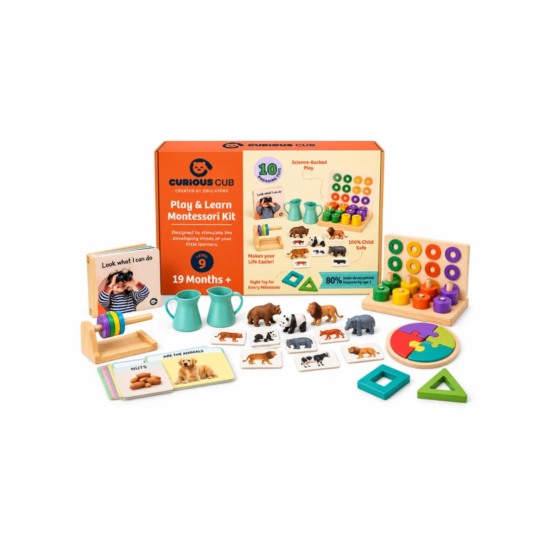 Curious Cub Play & Learn Montessori Kit – Level 9 | 19 Months+ | 10 Engaging Toys