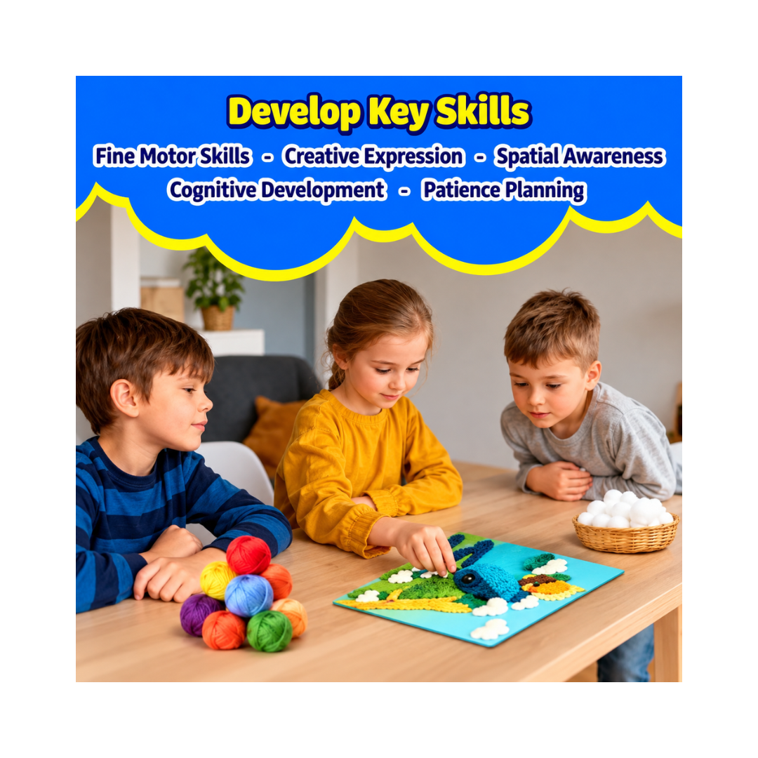 Kreeda Sand Art & Wool Art DIY Mess Free Craft Kit