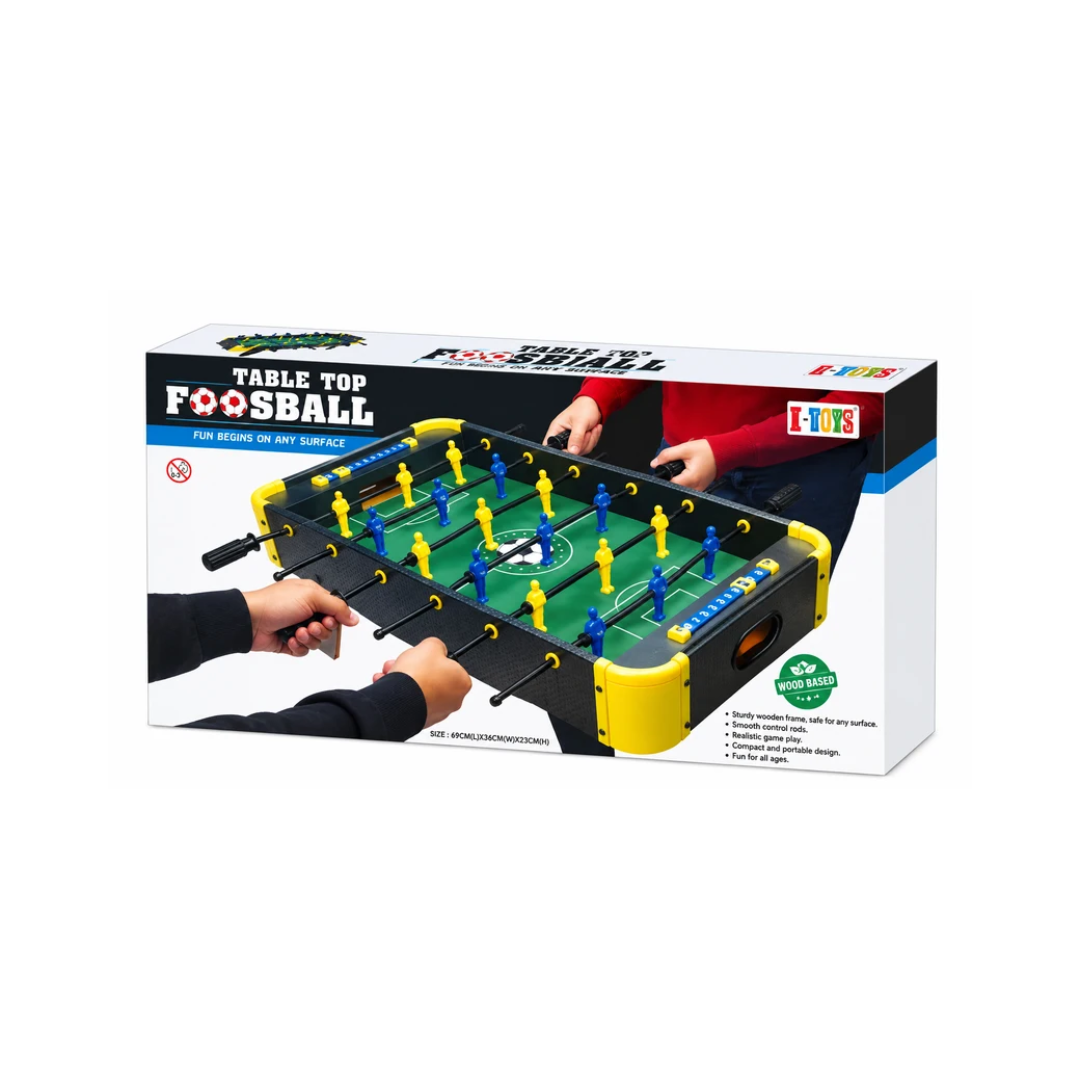 Itoys Table Top Foosball Game for Kids & Family Mini Football Soccer Game Multiplayer Indoor Game