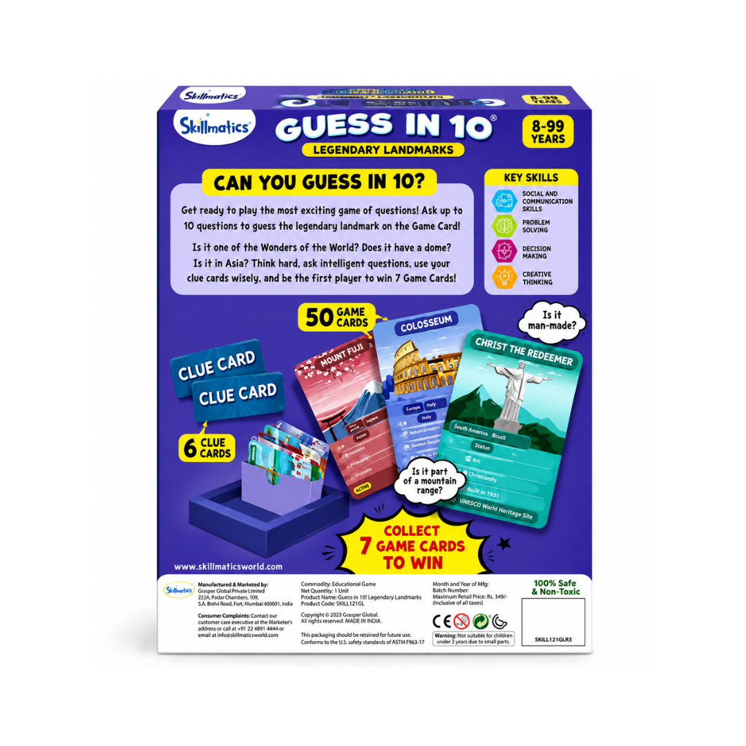 Skillmatics Legendary Landmarks - Guess In 10 (Ages 8-99)