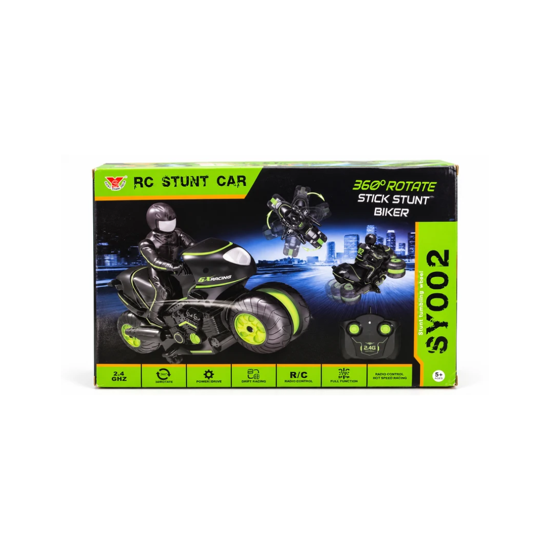 Song Yang Toys 360° Rotating Stunt Car Bike with Rider, 2.4GHz Remote Control Stunt Biker, Age 5+