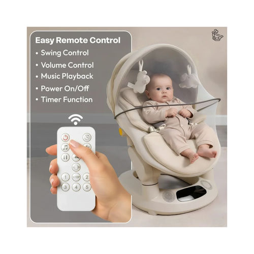 StarAndDaisy Smart Baby Rocker & Swing with Canopy for Babies 0–12 Months – White