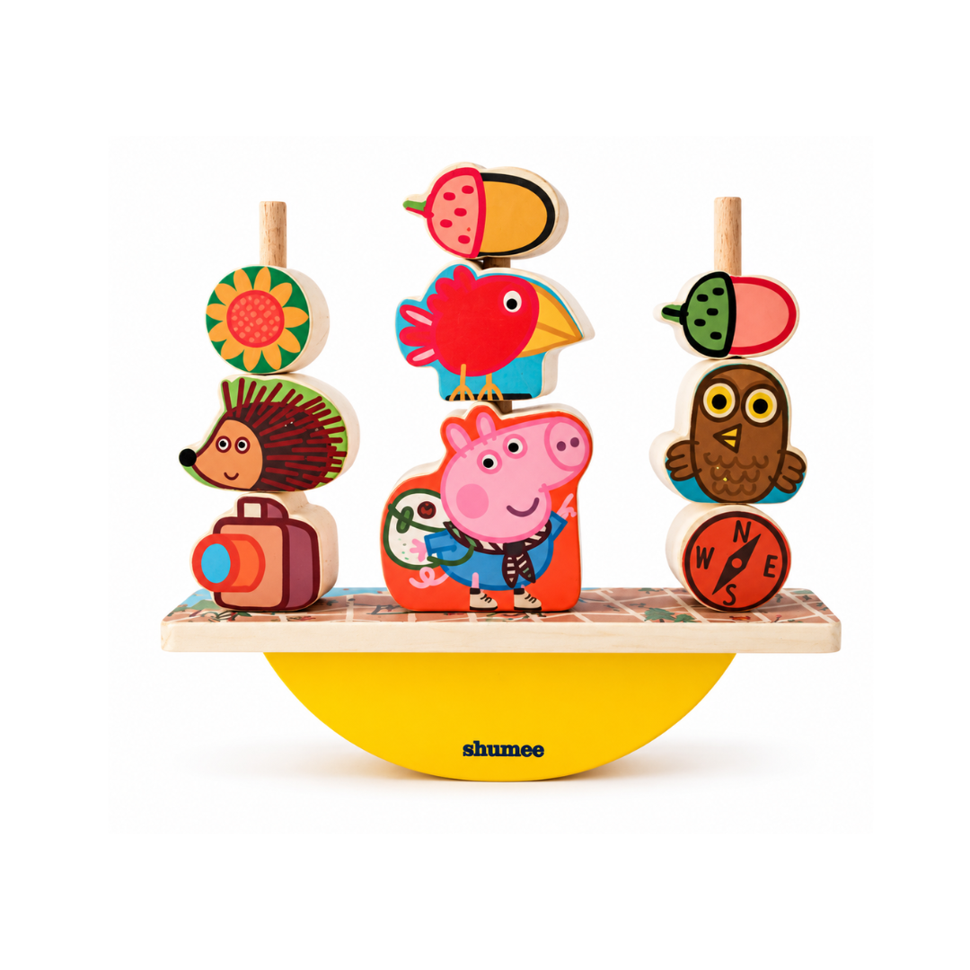 Shumee Peppa Pig Wooden Blocks Balancing Game - (3 Years+)