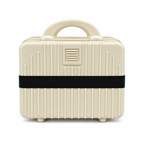 Portable Hard Shell Makeup & Travel Organizer Case with Handle – Cream White (30cm)