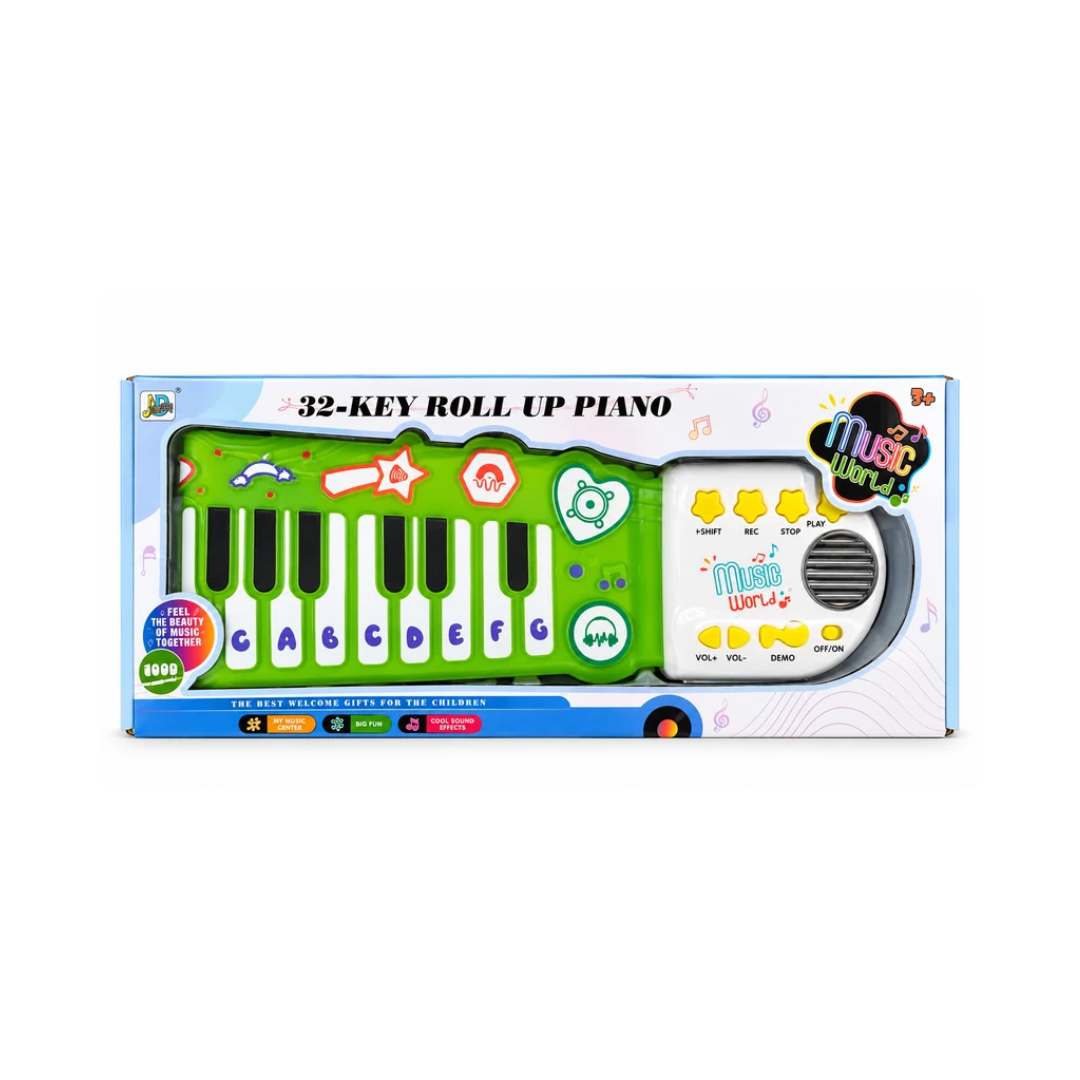 32-Key Roll-Up Piano for Kids | Portable Flexible Electronic Keyboard with Recording, Demo Songs & Music Functions