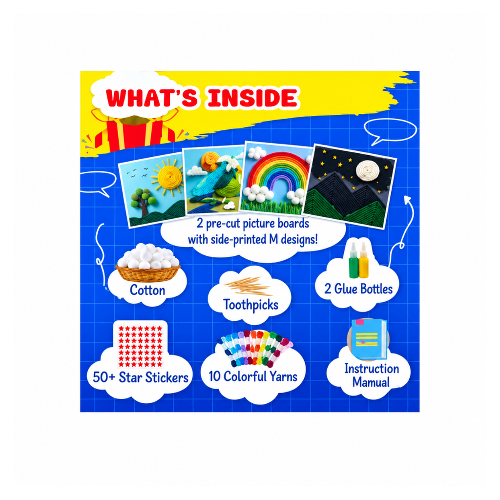 Kreeda Sand Art & Wool Art DIY Mess Free Craft Kit