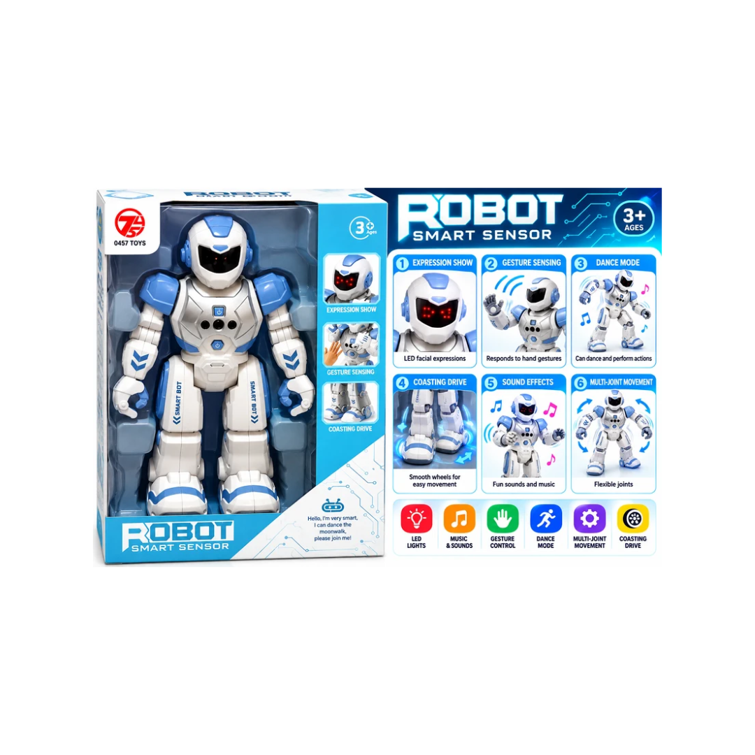 Smart Sensor Robot Toy with Gesture Sensing, Expression Show & Coasting Drive | Interactive Robot for Kids 3+ Years