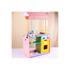 Wooden Bakery Shop Play Set with Cash Counter & Pretend Food Accessories