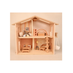 Playbox Pop’s Big Wooden Doll House with Furniture & Accessories for Kids
