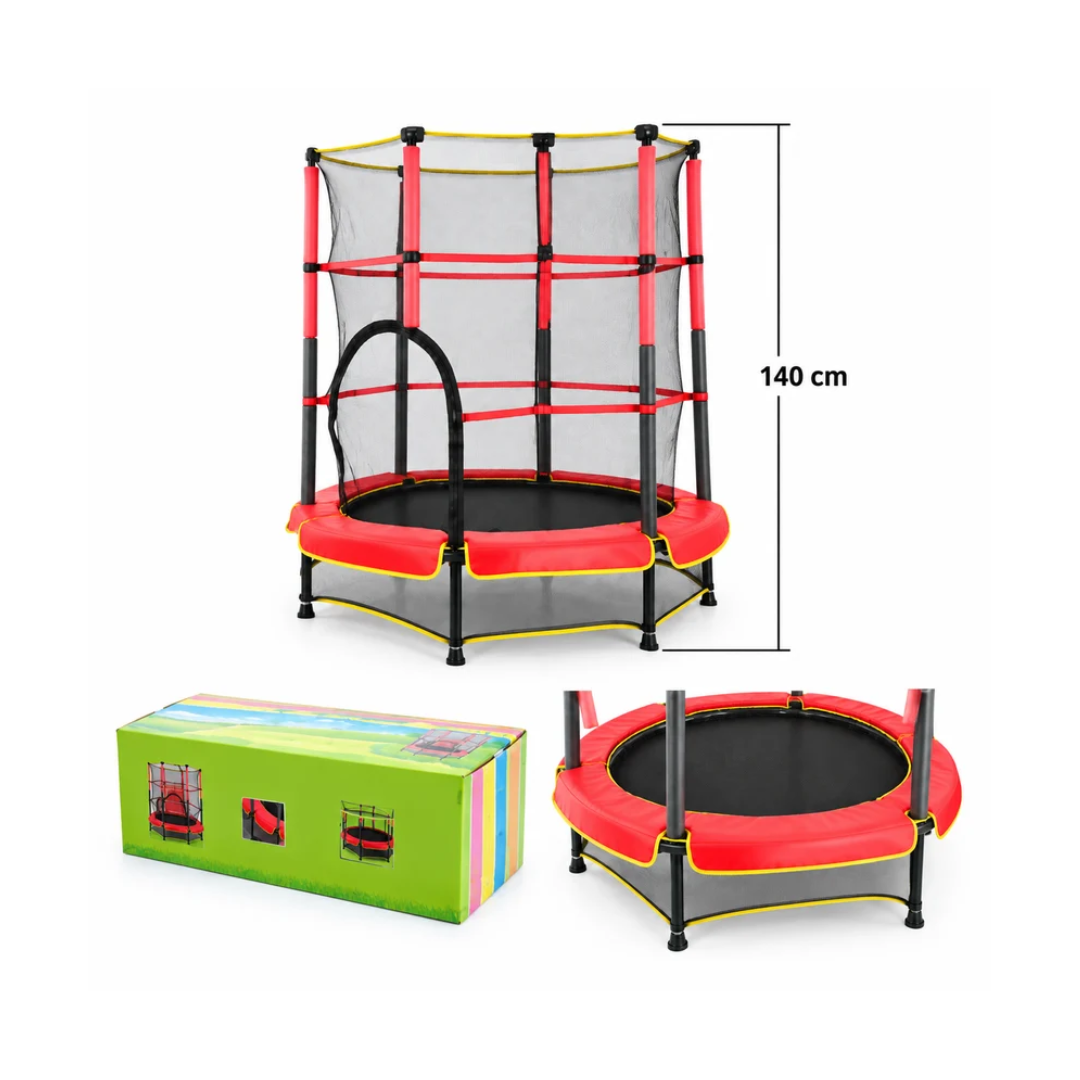 My First Trampoline with Safety Enclosure – Kids Recreational Trampoline | 140 cm Height
