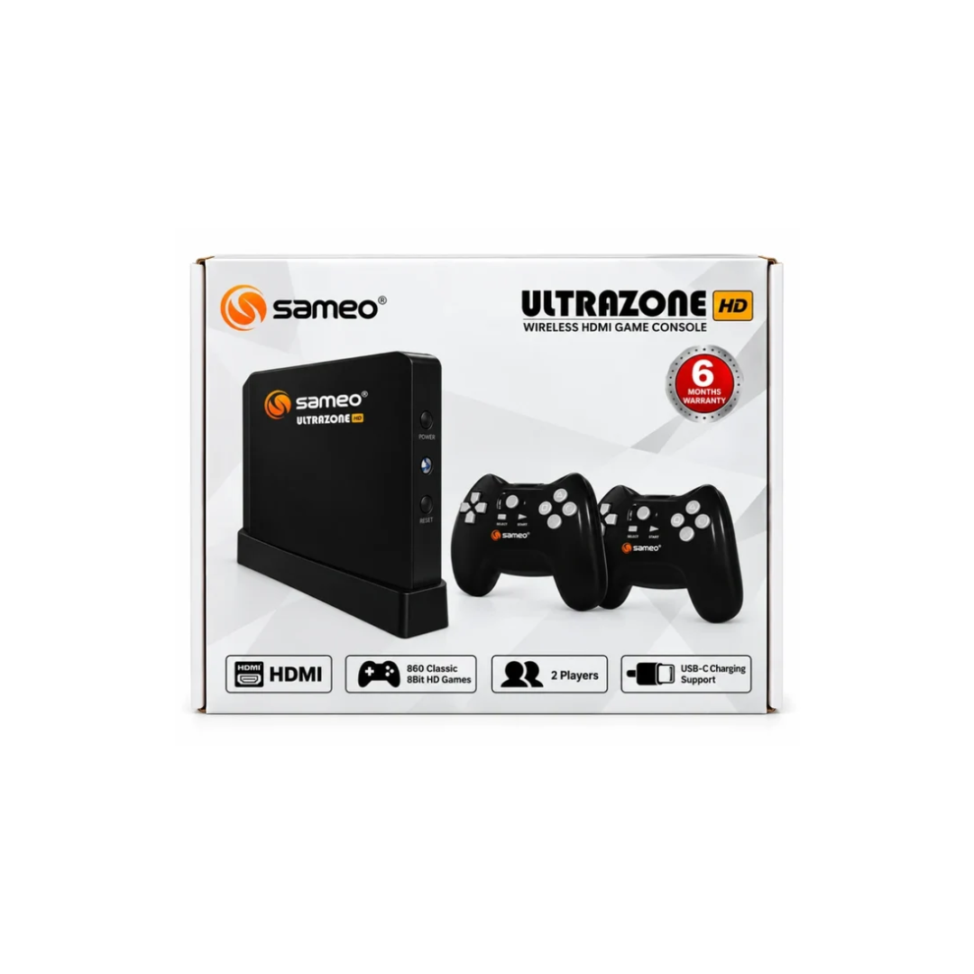 Sameo Ultrazone HD Wireless HDMI Gaming Console – 860 Classic 8-Bit HD Games 2 Players