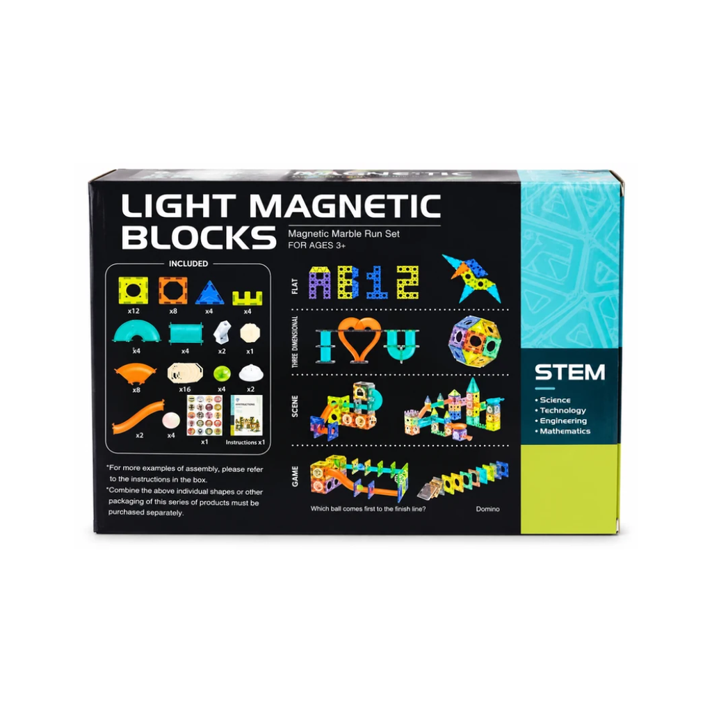 DIGE Light Magnetic Blocks 75 Pcs – Magnetic Marble Run STEM Set