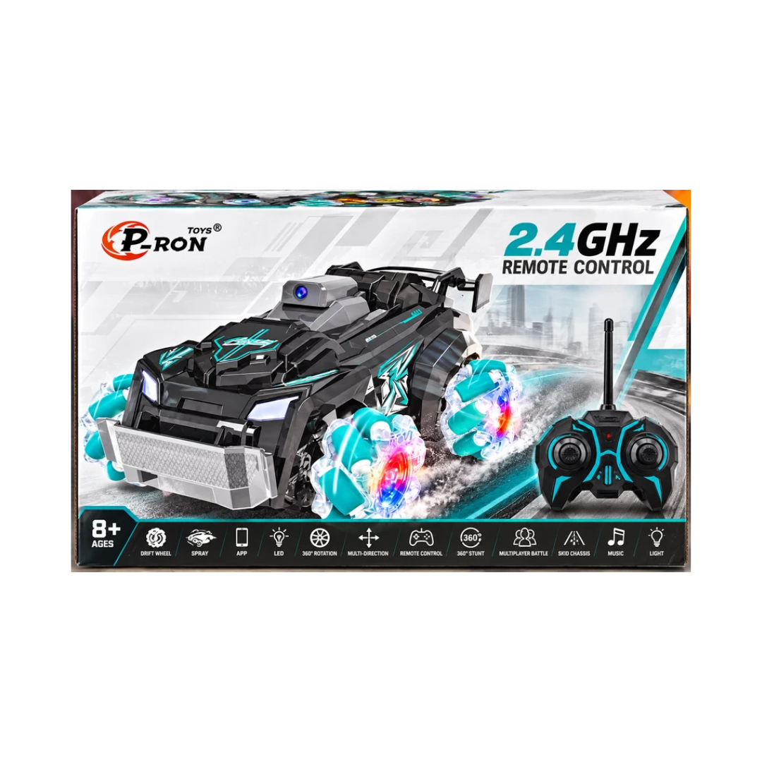Racers Drift Pro 2.4GHz Remote Control Stunt Car | High-Speed RC Drift Vehicle with Spray Effect, Mecanum Wheels & Futuristic Off-Road Design
