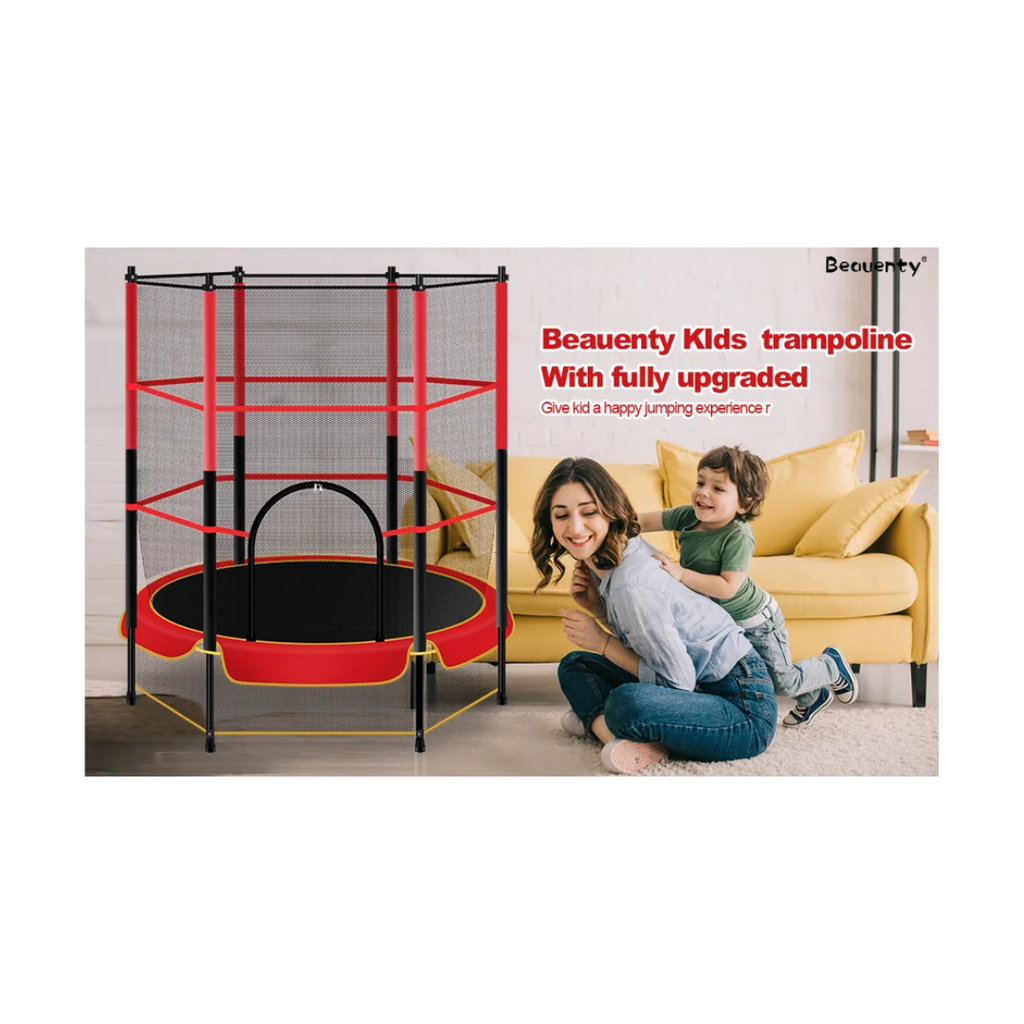 My First Trampoline with Safety Enclosure – Kids Recreational Trampoline | 140 cm Height