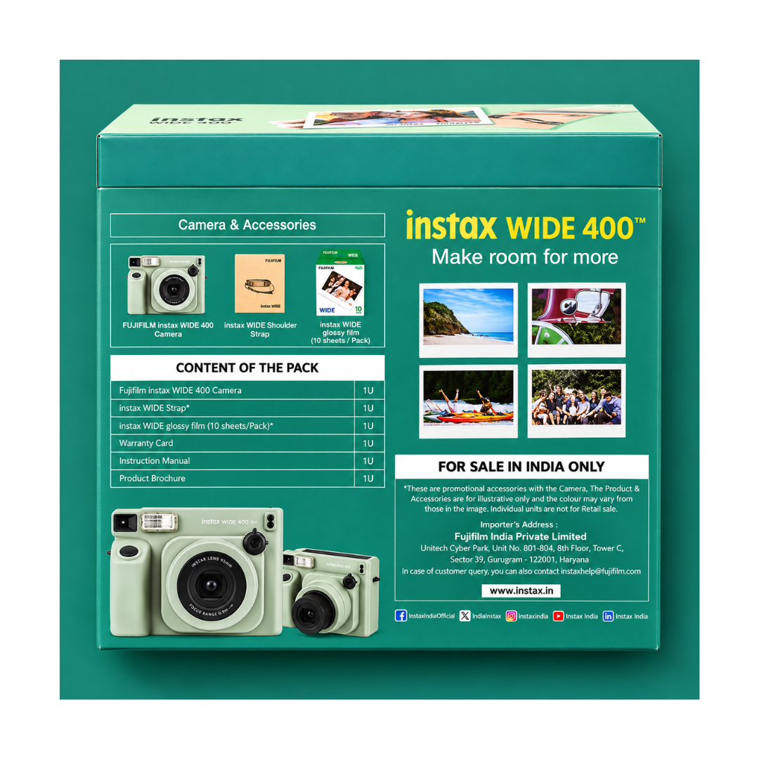 Fujifilm Instax Wide 400 Instant Camera Starter Kit Black