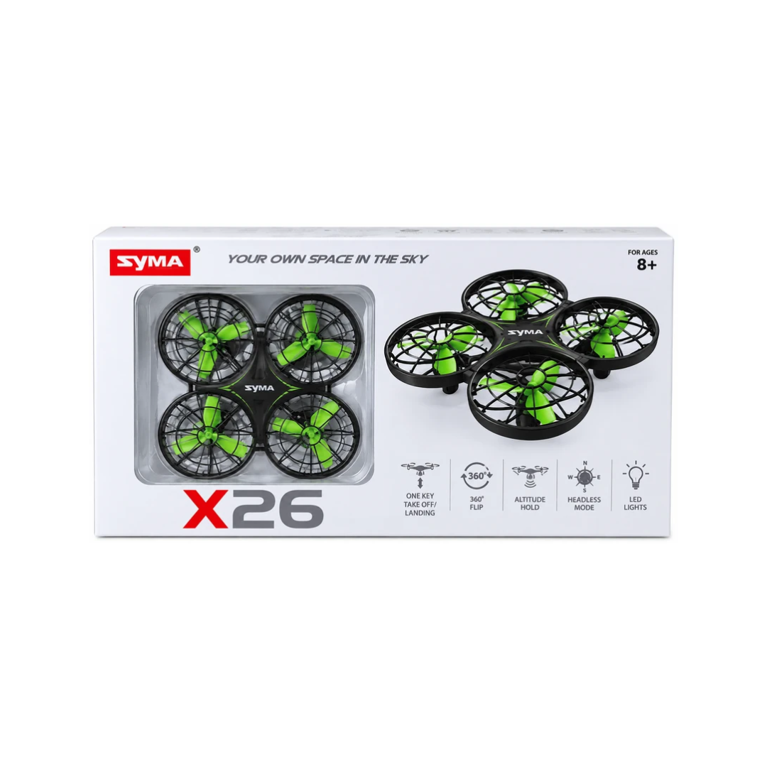 SYMA X26 Mini RC Quadcopter Drone with Protective Propeller Guards – 2.4GHz