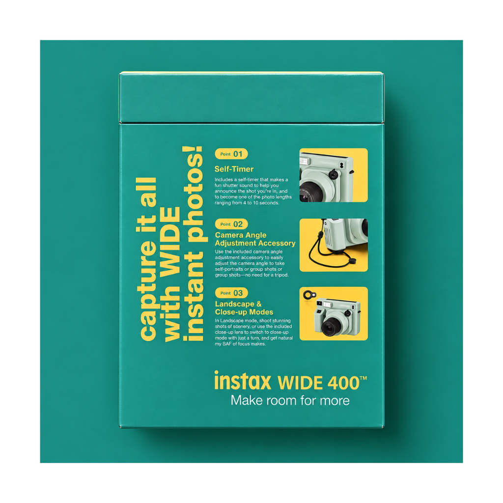 Fujifilm Instax Wide 400 Instant Camera Starter Kit Black