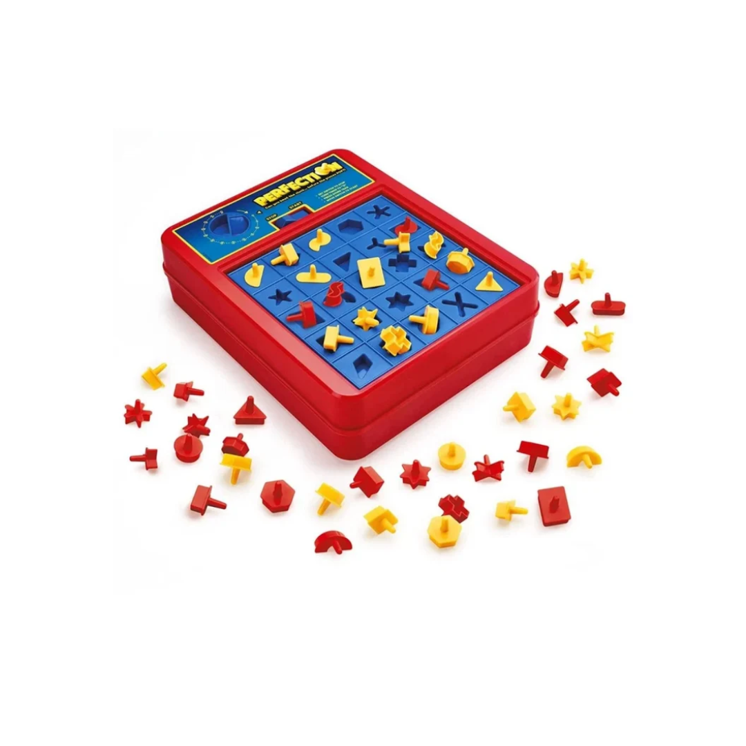 Hasbro Gaming Perfection Plus Board Game – Fast Shape Matching Game with Duel Mode