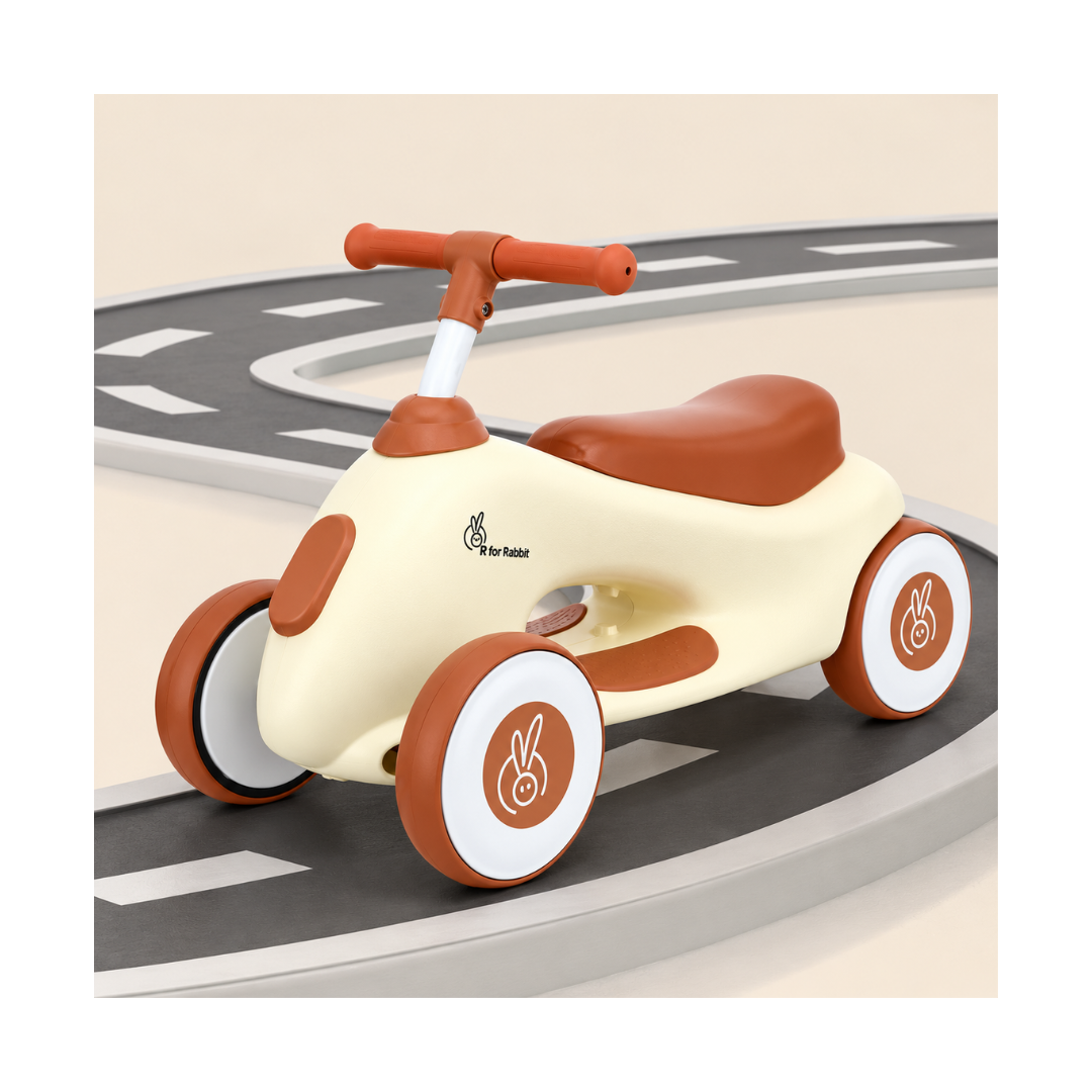 R for Rabbit Speedster Zoomy Push Ride on Car Cream Brown