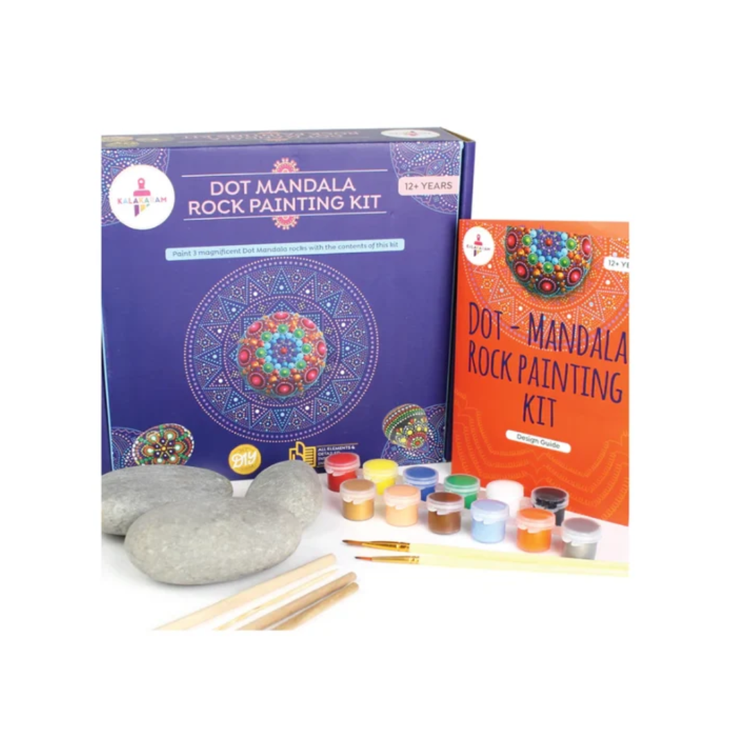Kalakaram Dot Mandala Art Rock Painting Kit