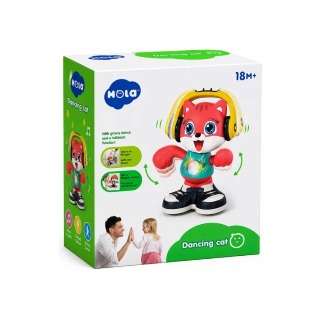 Hola Dancing Cat Interactive Toy Musical Dancing Cat with Talkback Function, Lights & Sounds
