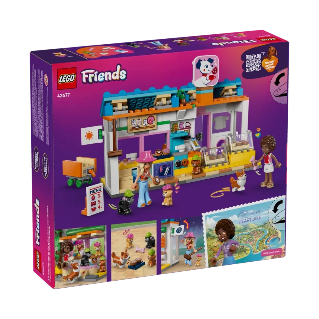 LEGO Friends Dog Treats Bakery Building Set 42677, 278 Pieces, Pet Bakery with 2 Mini Dolls & 4 Dog Figures – 6+ Years