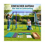 Plum Jupiter Metal Double Swing Set with Glider for Kids 3–10 Years – 2 Swings, Glider & Steel Frame, Multicolour