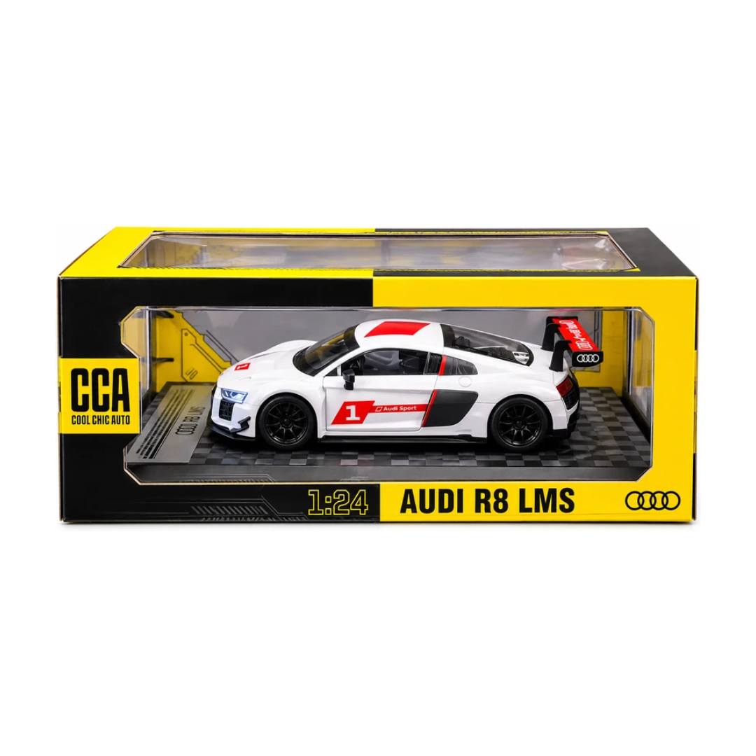 Audi R8 LMS 1:24 Scale Die-Cast Model Car | Racing Edition Collectible Car – White