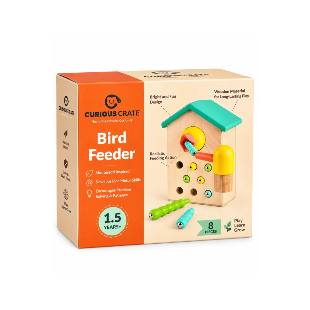 Curious Cub Bird Feeder Wooden Magnetic Montessori Fine Motor Activity Toy