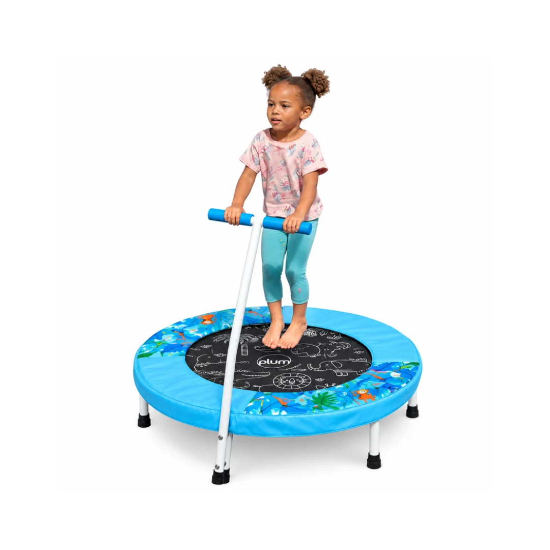 Plum Junior Ocean Bouncer with Sounds | Spring-Free Kids Trampoline with Handle for Ages 18 Months+