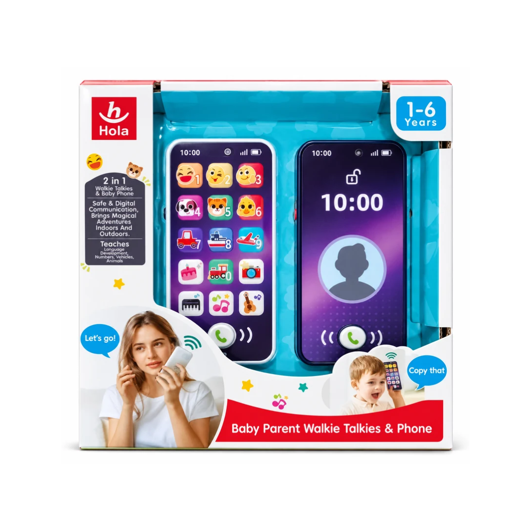 Hola 2-in-1 Baby Parent Walkie Talkies & Toy Phone for Kids Ages 1–6 Years
