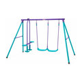 Plum Jupiter Metal Double Swing Set with Glider for Kids 3–10 Years – 2 Swings, Glider & Steel Frame, Multicolour