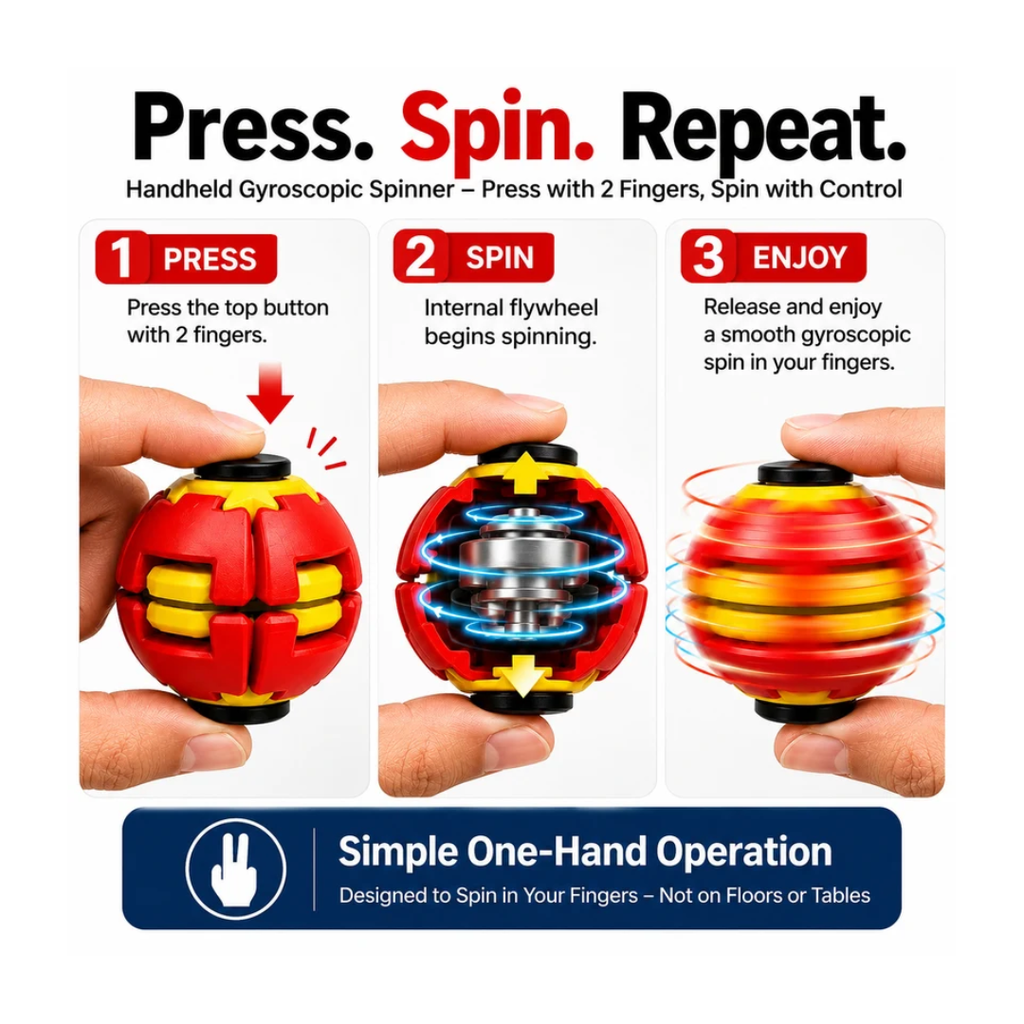 2-in-1 Magic Fidget Ball & Spinning Top Colourful Stress Relief Sensory Toy Assorted Color