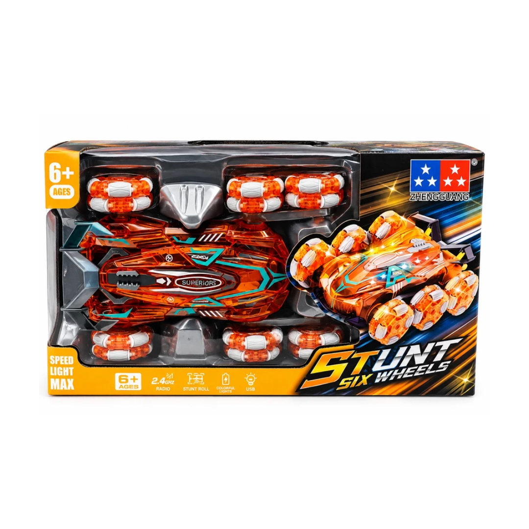 Zhengguang 6 Wheel RC Stunt Car | 2.4GHz Remote Control Toy with Lights | Ages 6+