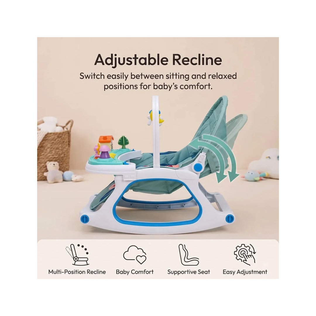 StarAndDaisy Dreamy Baby Rocker Chair with Toy Bar, Play Tray & Mosquito Net – 0–36 Months