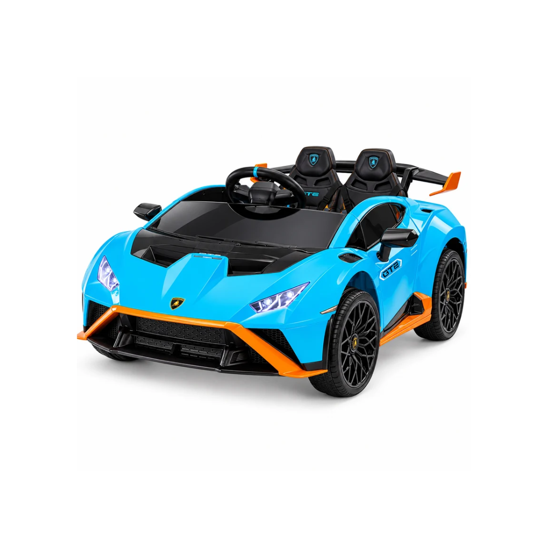 Licensed Lamborghini STO 12V Battery Operated Ride-On Car for Kids | Dual Motor | Blue