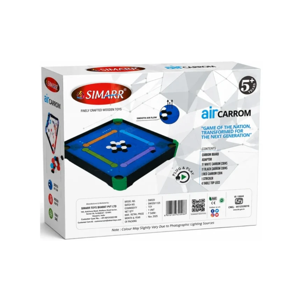 SIMARR Air Carrom Plug & Play Tabletop Game with Smooth Air Flow – Model SW020 5+ Years