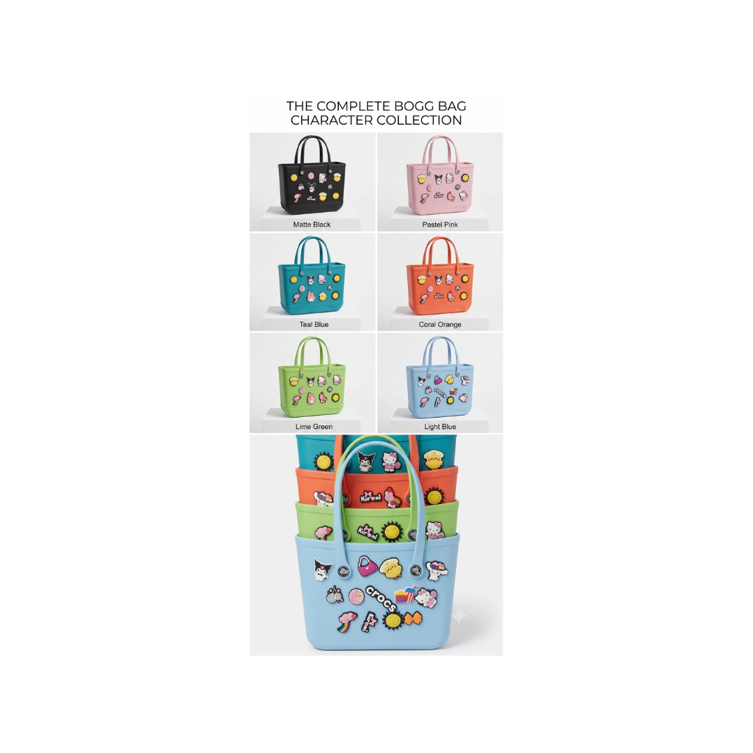 Kids Tote Bag with Cute Charms – Multicolor Assorted Colors